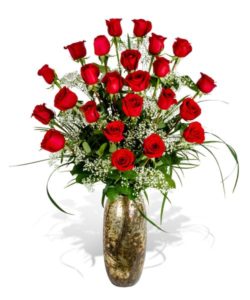 24 red Roses in Designer Vase
